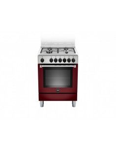 Bertazzoni La Germania AMN664EVIV Cucina Gas 4 Fornelli con Forno Elettrico da 60 cm Rosso