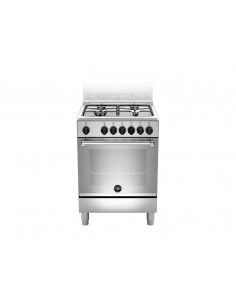 Bertazzoni La Germania AMN664EXV Cucina Gas 4 Fornelli con Forno Elettrico da 60 cm Acciaio inossidabile