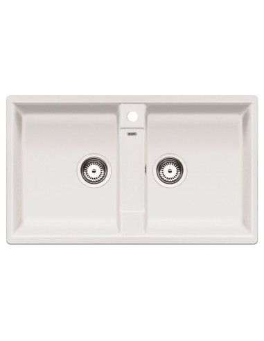 Blanco ZIA 9 1516678 Lavello 86X19 cm 2 Vasche Rettangolare Granito Bianco | tekworld.click