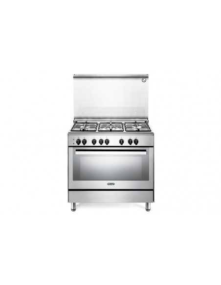 Delonghi PEMX 96 ED Cucina Gas 5 Fornelli con Forno Elettrico da 90 cm Acciaio inossidabile | tekworld.click
