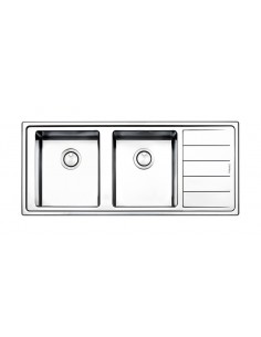 Apell 4200136 Lavello 116X50 cm 2 Vasche Rettangolare con Gocciolatoio Acciaio inossidabile