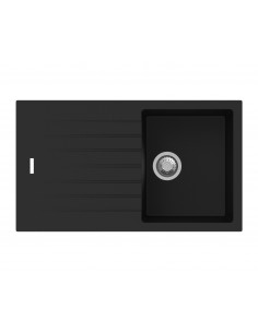 Apell 6000106 Lavello 86X50 cm 1 Vasca Rettangolare con Gocciolatoio Granito Nero