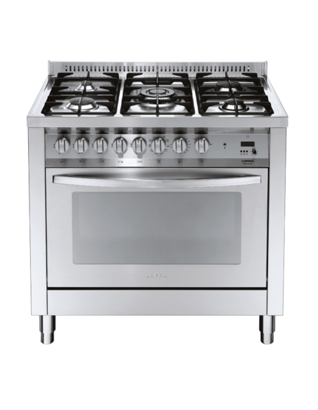 Lofra PG96MF/CI Cucina Gas 5 Fornelli con Forno Elettrico da 90 cm Acciaio inossidabile | tekworld.click
