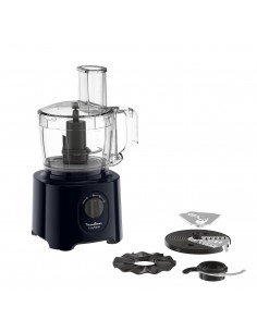 Moulinex FP242810 Robot da Cucina 800 W 2,4 L Nero, Trasparente