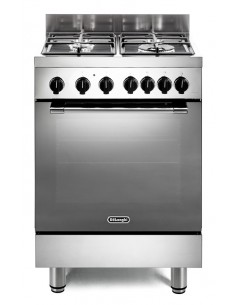 DE LONGHI GEMMA66GVL Cucina Gas 4 Fornelli con forno Elettrico/Gas da 60 cm Acciaio inox
