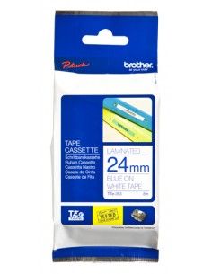Brother Nastro 24 MM ETICHET BLU/BIANO - TZE253
