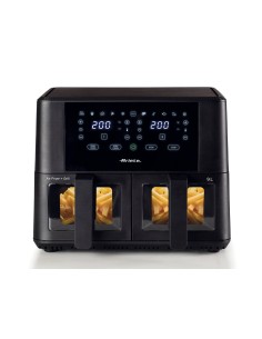 FRIGGITRICE ARIA 4,5L+4,5L 2400W NERO CON 2 VASSOI X PIATTI CROCCANTI