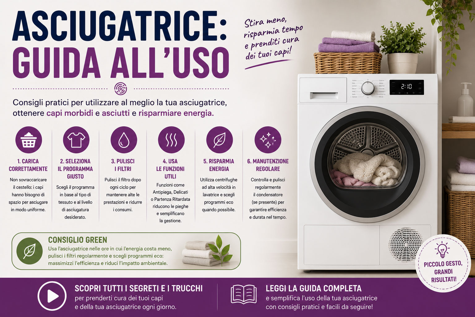 Asciugatrice: Guida all’uso