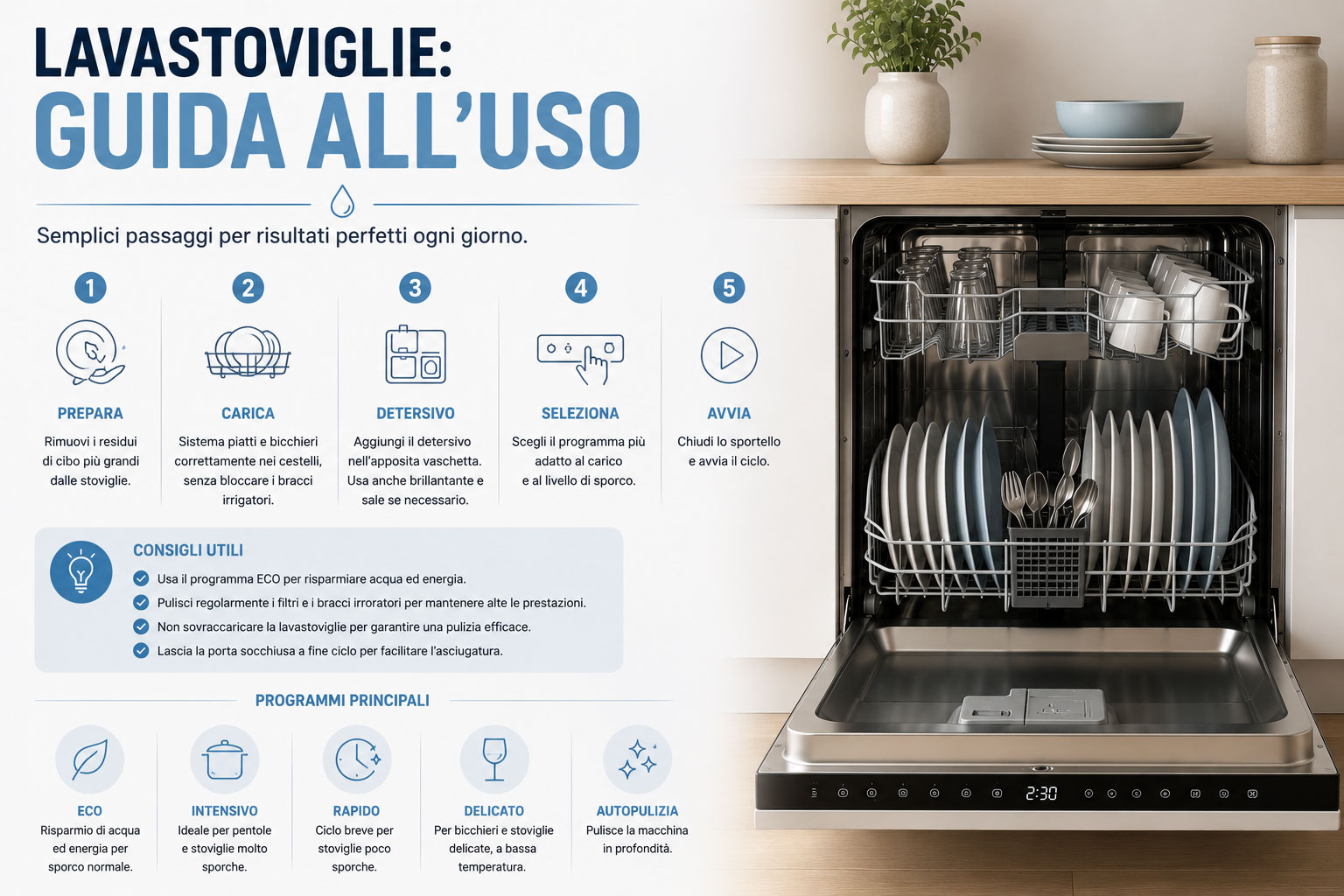 Lavastoviglie: Guida all’uso