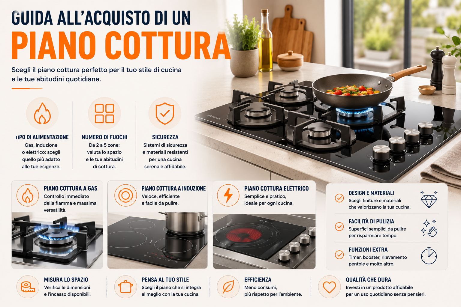 Guida all'acquisto di un Piano Cottura